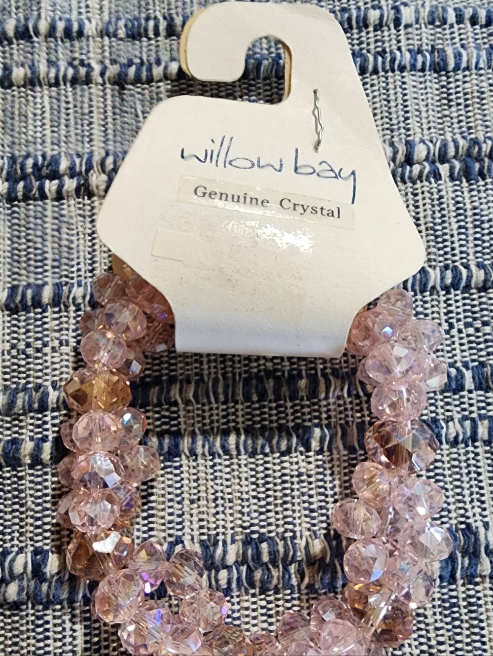 Willow Bay Light Pink Crystal Stretch Bracelet and Earring Set - Picture 4 of 6